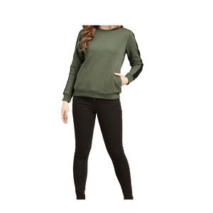 Precio barato logotipo personalizado 100% algodón transpirable francés Terry cuello redondo transpirable gota hombro sudaderas con capucha para mujer - Product Image 3