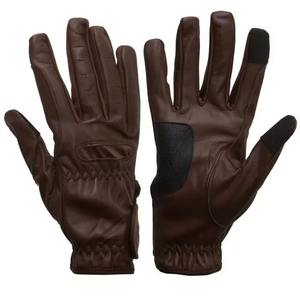 Gants d'équitation en cuir respirants à doigts complets pour hommes, fermeture auto-agrippante, séchage rapide, design couleur personnalisé, prix de gros - Product Image 4