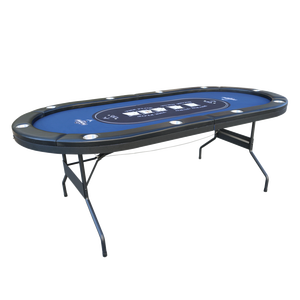 Personalización de fábrica, 10 asientos, Casino, fácil plegado, pierna de acero, mesa de cartas de póquer con luz LED y cargador USB, Baccarat y Blackjack - Product Image 1