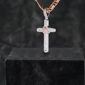 Luxury 925 Silver <b>Cross</b> Pendant Iced Out VVS Moissanite Round Diamond Hip Hop <b>Jewelry</b> Stylish Streetwear Fashion for Men Women - Product Image 1