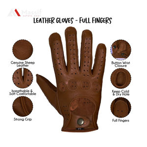 Gants de travail en cuir, gants jardinage fleur coupe moto conduite sécurité pour hommes gants - Product Image 5