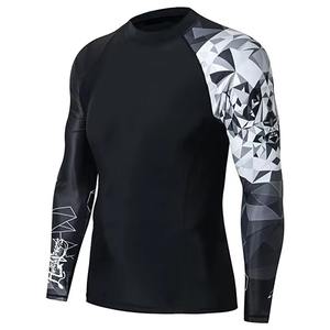 Vente en gros de t-shirts de sport et de gymnastique ajustés pour homme, t-shirts de compression à manches longues - Product Image 1
