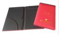 Accessoire d'affaires haut de gamme de luxe, porte-documents en cuir véritable de qualité supérieure, 10x5 pouces, logo personnalisé, hôtels, restaurants