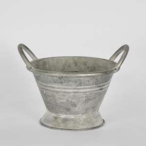 New Plantrix <b>Zinc</b> Trough Pot Basket For Home Garden Decorative Use Floor <b>Planter</b> In Galvanized Metal - Product Image 6