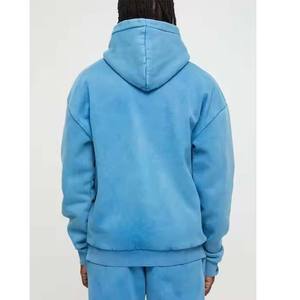 เสื้อฮู้ดผ้าคอตตอนผ้าฟลีซแบบสวมหัวพิมพ์ลายพัฟ400gsm สำหรับผู้ชายกำหนดได้เอง - Product Image 2