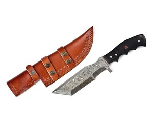 Couteau de chasse Full Tang de vente chaude pour hommes couteaux de suivi damas faits à la main avec gaine de transport horizontale - Product Image 4