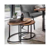 Table gigogne moderne en métal, fabriquée avec un cadre en acier durable offrant une stabilité fiable, adaptée à un usage élégant à la maison et au bureau