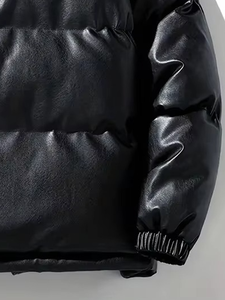 Chaqueta Acolchada Personalizada para Hombre, MOQ Bajo, Chaqueta de Invierno de Alta Calidad, Talla Grande, Negra, Marca Personalizada - Product Image 6