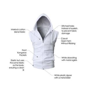 High Quality fashion Mens Gym hoodies gym Tank Top blank sleeveless hoodie - Product Image 3