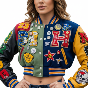 Chaqueta de lana recortada Fashion-Forward Short Fit Textura Premium Ideal para marcas urbanas - Product Image 4