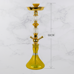 Ensemble de narguilé moderne à tuyau unique, écologique, luxueux, en cristal doré, pour salon, bar, fête à domicile - Product Image 2