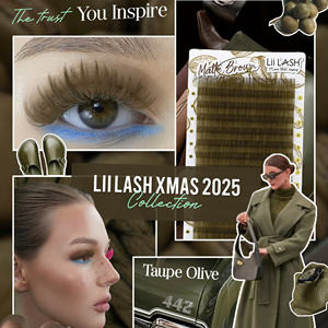 Cajas de Pestañas de Color Verde Oliva Mate, Pestañas de Seda Mixtas de Mega Volumen, Extensiones de Pestañas al por Mayor, Caja de Empaque para Pestañas - Product Image 4