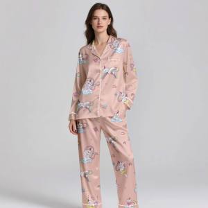 Premium ODM Women's Silk Satin Summer Sleepwear 120-150 GSM | 2-Piece Breathable <b>Pajama</b> <b>Set</b> - Product Image 2
