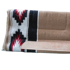 100 % High Quality Wool Saddle Pad Western Navajo Wool with Felt + Fur Underneath Saddle Pad For Horse