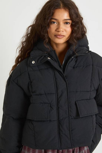 Veste d'hiver matelassée pour femme à col long à capuche en toile tricotée personnalisable écologique respirante 2024 - Product Image 6