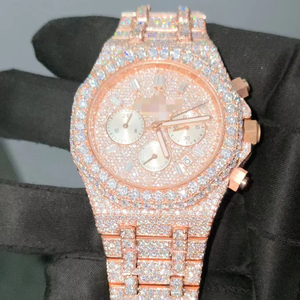 นาฬิกาข้อมือทรงสี่เหลี่ยม สไตล์ฮิปฮอป รุ่นล่าสุด หรูหรา ประดับเพชรโมอิสซาไนต์ ยี่ห้อ Miyota ตัวเรือนสแตนเลส สายสแตนเลส - Product Image 1