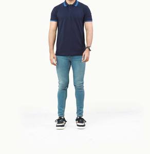 Polo d'été à col montant pour homme 100% coton Style occidental anti-rétrécissement court tricoté par sublimation grande taille OEM - Product Image 5