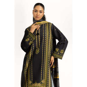 Conjunto de Traje de 3 Piezas con Estampado Khaddar para Mujer IUSTKSD-1409 - Product Image 4