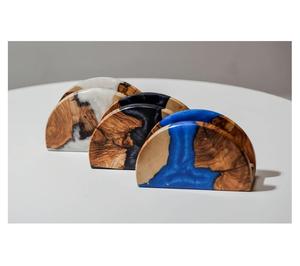 Porte-serviettes de luxe en bois et résine, décoration de table artisanale, élégant support à mouchoirs pour hôtel, restaurant, table à manger - Product Image 4