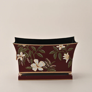 Eco Friendly Metal Hand Painted Waste <b>Bin</b> Decorative Indoor Bedroom Office Home Accent Skilled Durable Elegant - Product Image 5