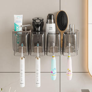 Moderno Soporte de Pared para Baño de Plástico para Cepillos de Dientes y Pasta Dental, con Dos Vasos, Caja de Almacenamiento, Duradero, Fácil de Limpiar, Organizador - Product Image 3