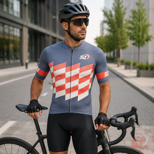 Maillot de cyclisme personnalisé pour homme sans manches, vente en gros, fermeture éclair intégrale, respirant, sublimé, pour équipe, bleu marine, turquoise, lime, motif quadrillé - Product Image 5