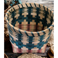 Panier en bambou fait main, écologique, tissé, rustique, biodégradable, organisateur de rangement multifonctionnel, logo personnalisé en option, poignées