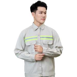 Ensemble de vêtements de travail pour femmes en tissu TC beige à manches longues respirant, anti-rétrécissement, haute visibilité, FMF - Product Image 4