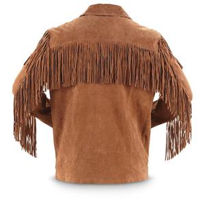 Veste formelle en cuir suédé noir avec col montant et logo sur le devant - Product Image 3