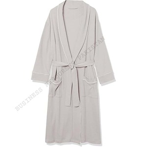 High Quality Men Waffle <b>Bathrobe</b> 100% Cotton Fleece Breathable Custom Size for Sale - Product Image 5