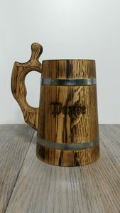 Dark Brown <b>Handmade</b> Oak Ceramic Beer <b>Mug</b> Men's Souvenir with Wooden Box Vintage Style for Beer Lovers - Product Image 4