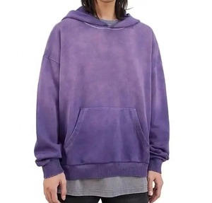 Customized Logo <b>Purple</b> Hoodie Acid Washed Vintage <b>Men</b> Sport Plus Size Casual Pullover <b>Men's</b> Hoodies <b>Sweatshirt</b> - Product Image 3