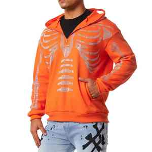 เสื้อฮู้ดถักลายพลอยเทียมสำหรับผู้ชายพิมพ์ลายดิจิทัลผลิตตามสั่งวัสดุนิ่มกันรอยยับ - Product Image 1