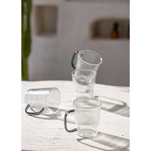 Taza de cerámica de vidrio borosilicato a rayas de 400 ml - Product Image 2