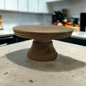 Grand présentoir à gâteaux en bois de manguier sculpté à la main vintage antique et écologique pour restaurants de mariage - Product Image 2