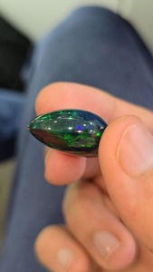 Cabujón natural de ópalo negro etíope. Pieza de primera calidad. 14,34 CTS Total. Calidad de clase mundial Opal Cabochon - Product Image 2