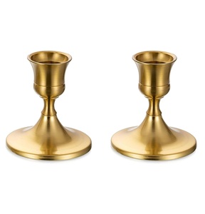 Nouvel arrivage Bougeoir de Noël Diwali en laiton conique doré Grand bougeoir Centre de table en laiton Bougies Bâton de support - Product Image 6