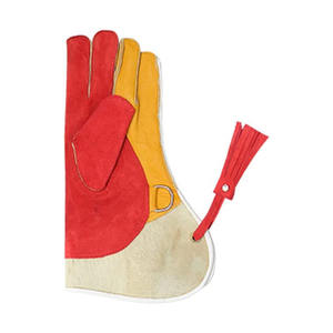 Venta al por mayor de guantes personalizados de calidad superior de estilo árabe cetrería 30cm de largo de cuero impermeable plegable logotipo impreso - Product Image 4