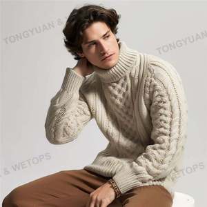 Suéter de cuello alto para hombre, Jersey cálido elegante, prendas de punto de invierno, moda suave, ajustado, informal, manga larga, elegante, transpirable - Product Image 2