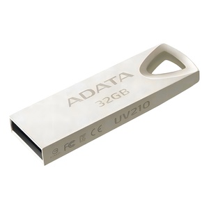 Unidad Flash USB 2.0 Adata UV210 de 32 GB, Estilo Llave Metálica Plateada con Logotipo Grabado, Capacidad de 4 GB y 64 GB, Embalaje en Caja, Opción de Regalo - Product Image 1