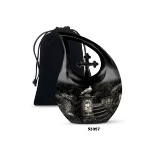 Urnas de lágrima de aluminio de pájaro únicas más vendidas para cenizas humanas con bolsa de terciopelo gratis - Product Image 5