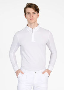 Haut de base pour l'équitation à manches longues pour hommes, à séchage rapide, respirant, chemise d'entraînement équestre, vente en gros d'usine - Product Image 4
