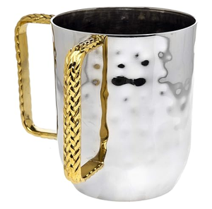 Taza de lavado de acero inoxidable personalizada, venta superior, mango de latón, taza de lavado de acero martillado, precio barato - Product Image 1