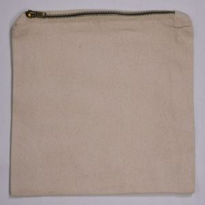 Custom Logo Printed Recycled Natural Cotton Canvas Gift Bag Gold Zipper Eco-Friendly Cosmetics Makeup <b>Zip</b> <b>Pouch</b> Customizable - Product Image 1