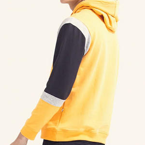 Sweat à capuche d'hiver pour homme 100 % coton molletonné, coupe classique, manches à motif numérique, cordon de serrage multicolore, pull épais - Product Image 3