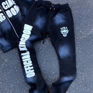 ชุดวอร์มกางเกงวอร์มขาบานแบบมีซิปมีฮู้ดสำหรับผู้ชาย - Product Image 2