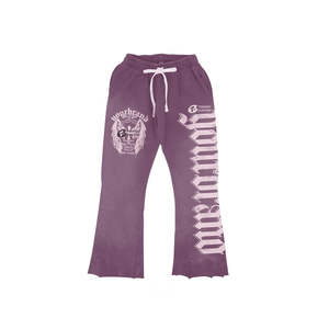 Fabricant Logo personnalisé recadrée 400gsm français éponge survêtement pantalon de survêtement évasé sweats à capuche hommes ensemble de base coton mélangé - Product Image 6