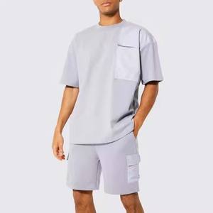 Camiseta que absorbe la humedad con logotipo personalizado, pantalones cortos de entrenamiento informales para gimnasio, ropa deportiva ligera, conjunto de ropa de verano para hombre de 2 piezas - Product Image 6