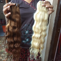 Extensions de cheveux indiens Remy bruts, bouclés blonds SV3 613, tissage double trame, alignement des cuticules, permanent, vente en gros