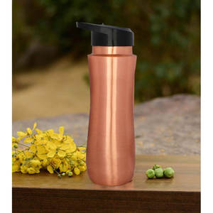 Latest Arrival 100 % Copper <b>Bottle</b> <b>Metal</b> Copper <b>Bottle</b> Elegant Look Copper <b>Water</b> <b>Bottle</b> For Kids with Plastic Lid Handmade 2025 - Product Image 3